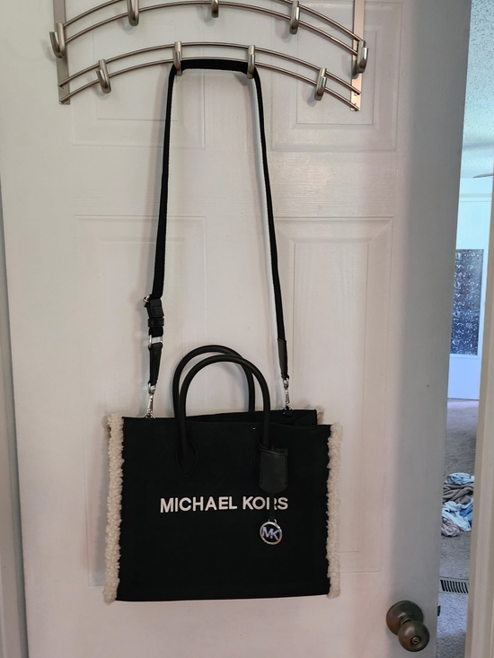 Michael Kors Handbags - Michael Kors Black Tote with Cream Logo Detail